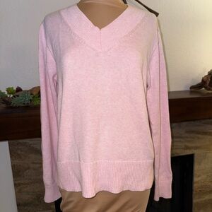 Banana Republic Soft Pink V-Neck Sweater